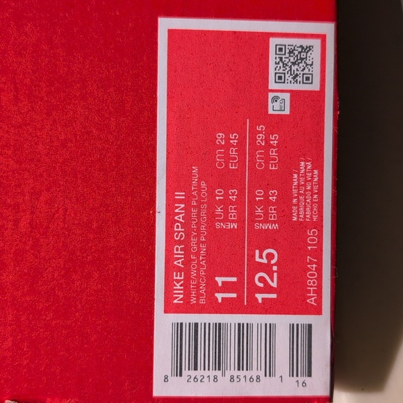 Nike Air Span 2 - White Wolf Grey - Men's Size 11 ( AH8047-001 ) - Picture 8 of 8